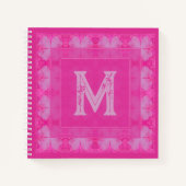 Cute Girly Pink Glitter Monogram Notitieboek (Voorkant)