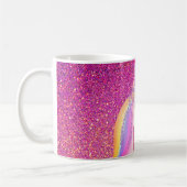 Cute Girly Pink Glitter Unicorn Hot Cocaca Kinder  Koffiemok (Links)