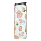 Cute Girly Pink Green Cupcake Unicorn Thermosbeker (Gedraaid links)