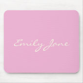Cute Girly Pink Handgeschreven Script Name Custom Muismat (Voorkant)