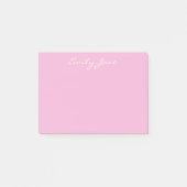 Cute Girly Pink Handgeschreven Script Name Custom Post-it® Notes (Voorkant)