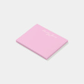 Cute Girly Pink Handgeschreven Script Name Custom Post-it® Notes (Schuin)
