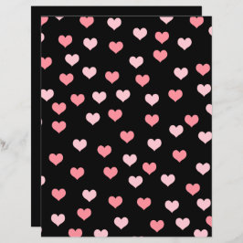 Cute Girly Pink Hearts Pattern Scrapbook Paper