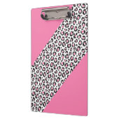 Cute Girly Pink Leopard Cheetah Stripe Klembord (Links)