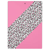 Cute Girly Pink Leopard Cheetah Stripe Klembord (Achterkant)