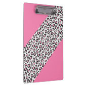 Cute Girly Pink Leopard Cheetah Stripe Klembord (Rechts)