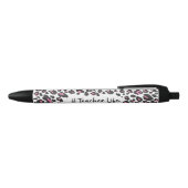 Cute Girly Pink Leopard Print Teacher Life Pen (Bovenkant)