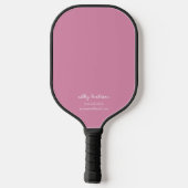 Cute Girly Pink Monogram Naam + Contactgegevens Pickleball Paddle (Achterkant)