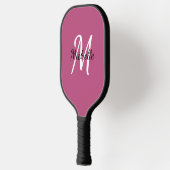 Cute Girly Pink Monogram Name + Initiaal Pickleball Paddle (Links)