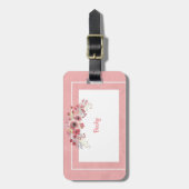 Cute Girly Pink Name Travel Bagagelabel (Voorkant verticaal)