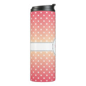 Cute Girly Pink Ombre Monogram Polka Dot Thermosbeker (Gedraaid links)