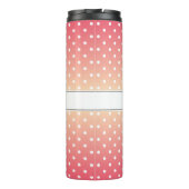 Cute Girly Pink Ombre Monogram Polka Dot Thermosbeker (Achterkant)