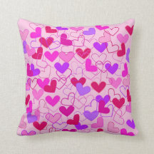 Cute Girly Pink Paars en Red Hearts Pattern