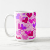 Cute Girly Pink Paars & Red Hearts Pattern Koffiemok (Links)