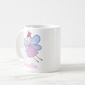 Cute Girly Pink Paarse Fairy Cartoon Aangepast Koffiemok (Voorkant links)