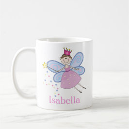 Cute Girly Pink Paarse Fairy Cartoon Aangepast Koffiemok