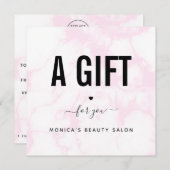Cute Girly Pink Pastel Marble Beauty Salon Logo (Voorkant / Achterkant)