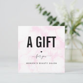 Cute Girly Pink Pastel Marble Beauty Salon Logo (Staand voorkant)