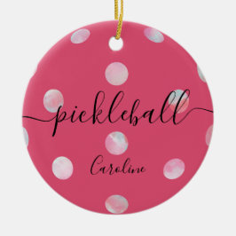 Cute Girly Pink Pickleball Keramisch Ornament