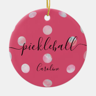 Cute Girly Pink Pickleball Keramisch Ornament