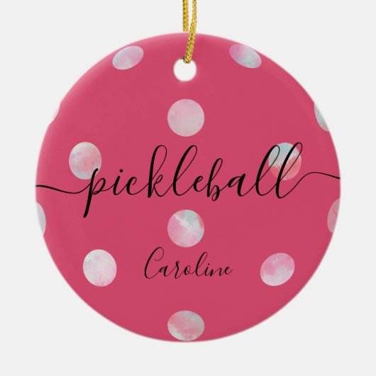 Cute Girly Pink Pickleball Keramisch Ornament (Voorkant)