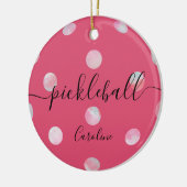 Cute Girly Pink Pickleball Keramisch Ornament (Links)
