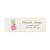 Cute Girly Pink Pineapple Etiket (Voorkant)