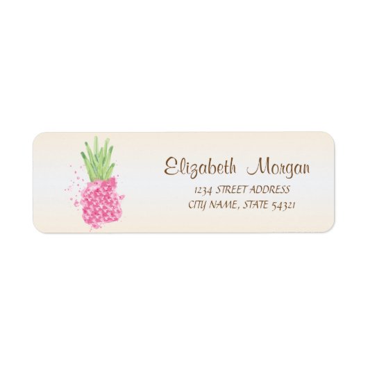 Cute Girly Pink Pineapple Etiket (Voorkant)