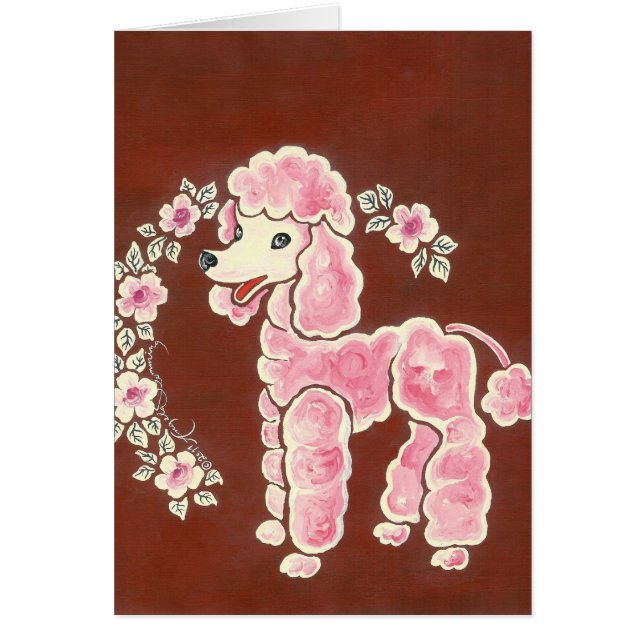 Cute Girly Pink Poodle Dog (Voorkant)