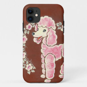 Cute Girly Pink Poodle Dog iPhone 11 Hoesje