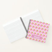 Cute Girly Pink Strawberry Pattern Personalised Notitieboek (Binnen)