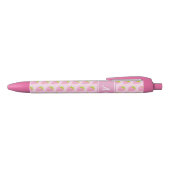 Cute Girly Pink Strawberry Pattern Zwarte Inkt Pen (Bovenkant)