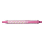 Cute Girly Pink Strawberry Pattern Zwarte Inkt Pen (Achterkant)