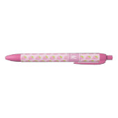 Cute Girly Pink Strawberry Pattern Zwarte Inkt Pen (Bodem)