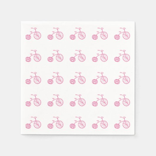 Cute Girly  Pink Tricycle Servetten (Voorkant)