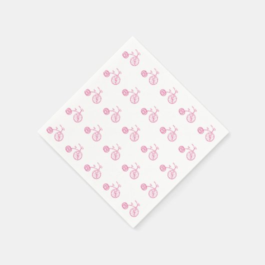 Cute Girly  Pink Tricycle Servetten (Hoek)