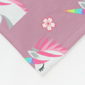 Cute Girly Pink Unicorn Flower Emoji Pattern Fleece Deken (Hoek)