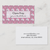 Cute Girly Pink Unicorn Flower Emoji Pattern Visitekaartje (Voorkant / Achterkant)