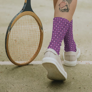 Cute Girly Polka Dots Modern Chic & Elegant Paars Sokken