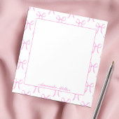 Cute Girly Pretty Pink Coquette Bows Monogram Notitieblok