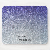Cute Girly Purple and silver Ombre Glitter Muismat (Voorkant)