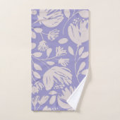 Cute girly purple background floral pattern Chic Bad Handdoek (Handdoek)