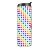 Cute Girly Rainbow Polka Dots gepersonaliseerd Thermosbeker (Gedraaid links)