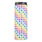 Cute Girly Rainbow Polka Dots gepersonaliseerd Thermosbeker (Achterkant)