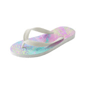 Cute Girly Rainbow Shimmer Leopard Print Kinder Teenslippers (Schuin)