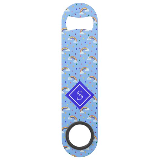 Cute Girly Rainbow Sky gepersonaliseerd Speed Flessenopener (Voorkant)