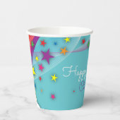 Cute  Girly Rainbow Stars Sky Clouds & Name Papieren Bekers (Links)