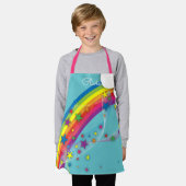 Cute  Girly Rainbow Stars Sky Clouds & Name Schort (Gedragen)