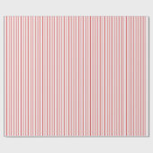 Cute Girly Red and Pink Candy Cane Pinstripe Cadeaupapier (Vlak)