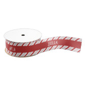 Cute Girly Red and Pink Xmas Candy Cane Stripes Grosgrain Lint (Spoel)